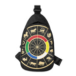 Chinese Zodiac Calendar Wheel Print Chest Bag