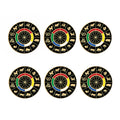 Chinese Zodiac Calendar Wheel Print Coaster Set
