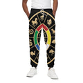 Chinese Zodiac Calendar Wheel Print Cotton Sweatpants