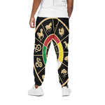 Chinese Zodiac Calendar Wheel Print Cotton Pants