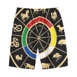 Chinese Zodiac Calendar Wheel Print Cotton Shorts