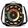 Chinese Zodiac Calendar Wheel Print Crossbody Lunch Bag