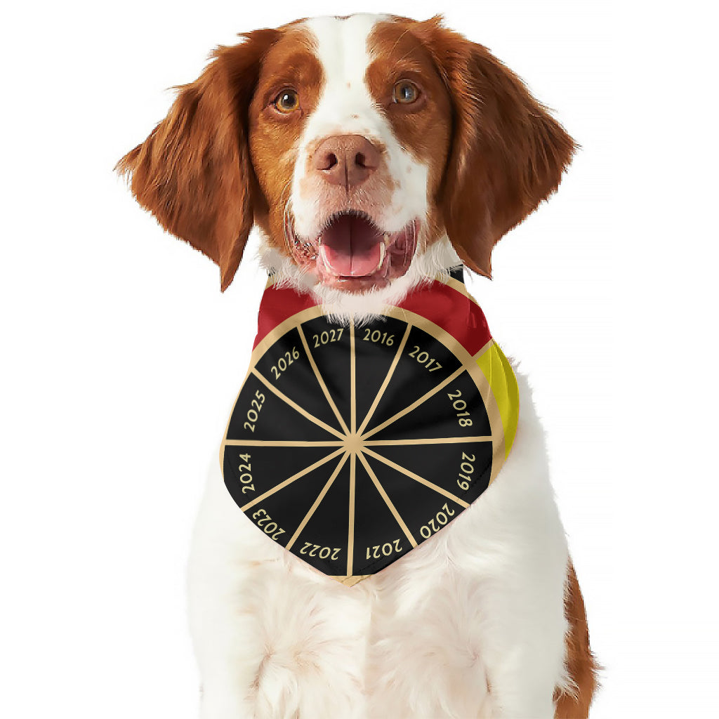 Chinese Zodiac Calendar Wheel Print Dog Bandana