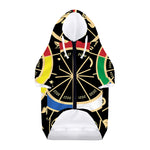 Chinese Zodiac Calendar Wheel Print Dog Zip Up Hoodie