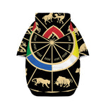 Chinese Zodiac Calendar Wheel Print Dog Zip Up Hoodie