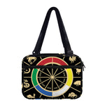 Chinese Zodiac Calendar Wheel Print Double Strap Bible Bag