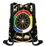 Chinese Zodiac Calendar Wheel Print Drawstring Backpack