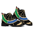 Chinese Zodiac Calendar Wheel Print Flat Ankle Boots