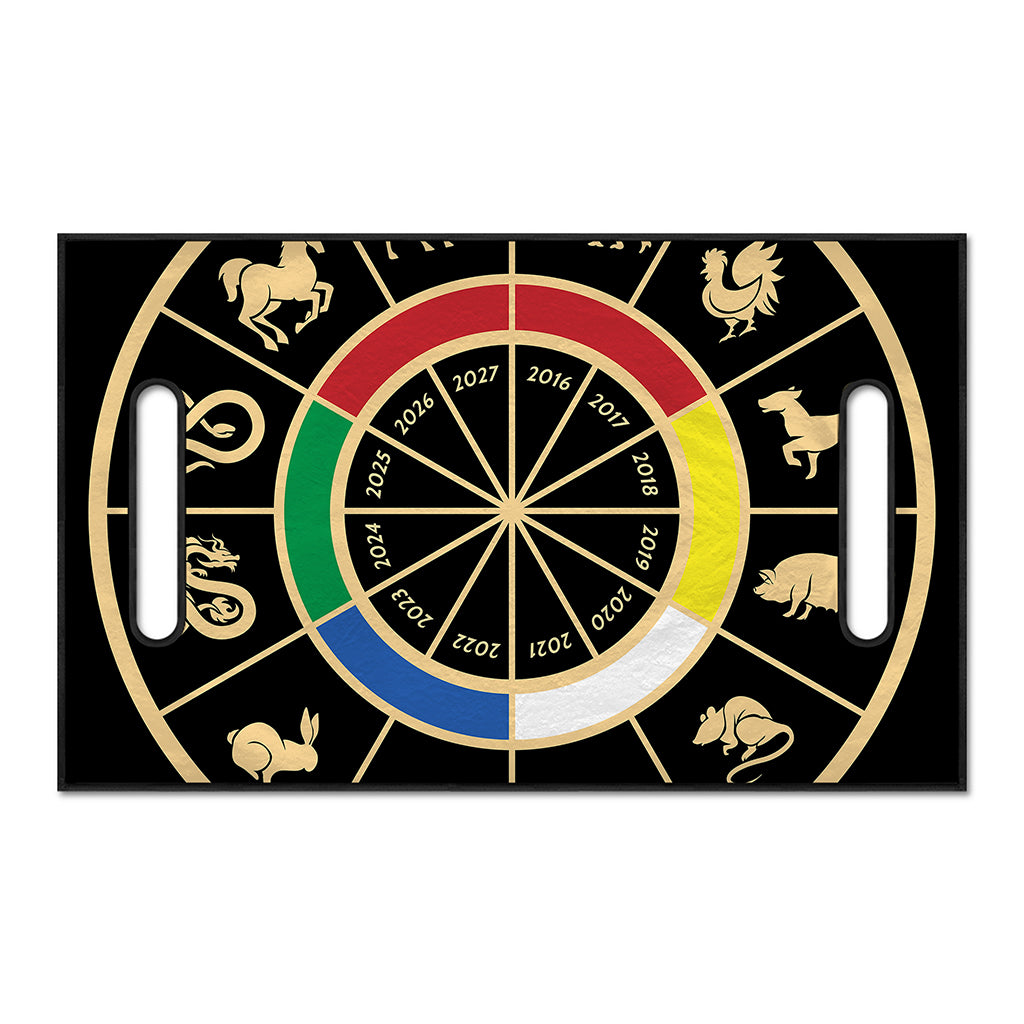 Chinese Zodiac Calendar Wheel Print Golf Cart Seat Cover
