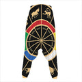 Chinese Zodiac Calendar Wheel Print Hammer Pants