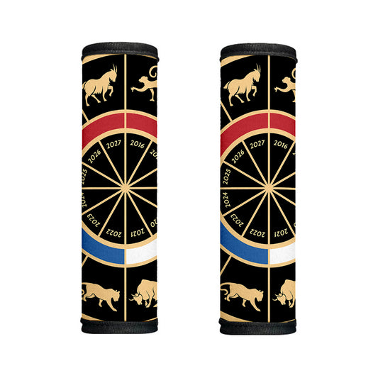 Chinese Zodiac Calendar Wheel Print Handle Covers