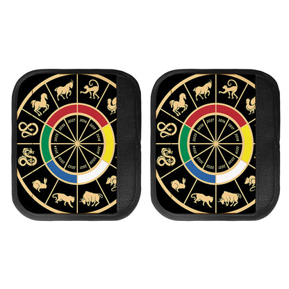 Chinese Zodiac Calendar Wheel Print Handle Covers