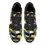Chinese Zodiac Calendar Wheel Print High Top Leather Sneakers