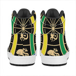 Chinese Zodiac Calendar Wheel Print High Top Leather Sneakers