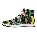 Chinese Zodiac Calendar Wheel Print High Top Leather Sneakers
