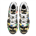 Chinese Zodiac Calendar Wheel Print High Top Leather Sneakers