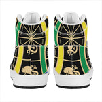 Chinese Zodiac Calendar Wheel Print High Top Leather Sneakers