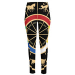 Chinese Zodiac Calendar Wheel Print High-Waisted Pocket Leggings