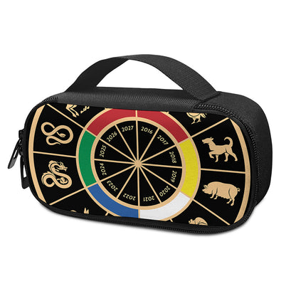 Chinese Zodiac Calendar Wheel Print Insulin Cooler Travel Case