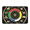 Chinese Zodiac Calendar Wheel Print Kitchen Mat
