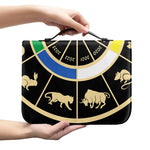 Chinese Zodiac Calendar Wheel Print Leather Bible Cover