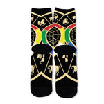 Chinese Zodiac Calendar Wheel Print Long Socks