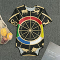 Chinese Zodiac Calendar Wheel Print Men's Bodysuit