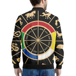 Chinese Zodiac Calendar Wheel Print Men's Bomber Jacket