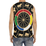 Chinese Zodiac Calendar Wheel Print Men's Fitness Tank Top