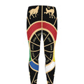 Chinese Zodiac Calendar Wheel Print Men's Leggings