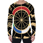 Chinese Zodiac Calendar Wheel Print Men's Long Sleeve T-Shirt