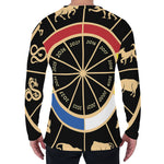 Chinese Zodiac Calendar Wheel Print Men's Long Sleeve T-Shirt