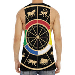 Chinese Zodiac Calendar Wheel Print Men's Muscle Tank Top
