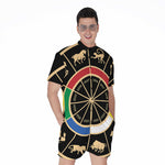 Chinese Zodiac Calendar Wheel Print Men's Rompers