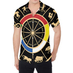 Chinese Zodiac Calendar Wheel Print Men's Shirt