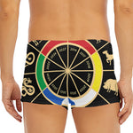 Chinese Zodiac Calendar Wheel Print Men's Short Boxer Briefs