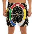 Chinese Zodiac Calendar Wheel Print Men's Split Running Shorts