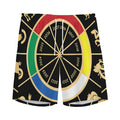 Chinese Zodiac Calendar Wheel Print Men's Athletic Shorts