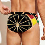 Chinese Zodiac Calendar Wheel Print Men's Swim Briefs