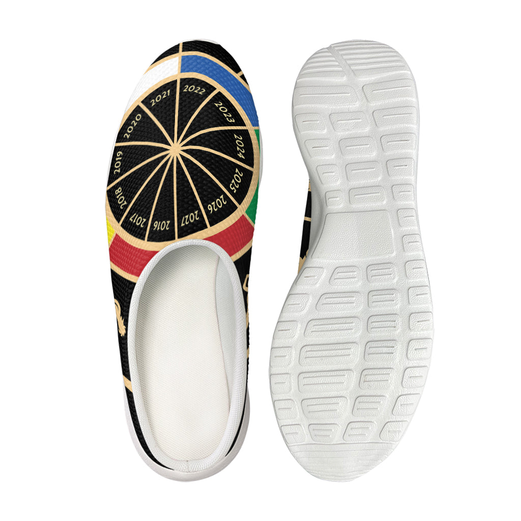 Chinese Zodiac Calendar Wheel Print Mesh Casual Shoes