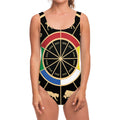 Chinese Zodiac Calendar Wheel Print One Piece Swimsuit