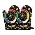 Chinese Zodiac Calendar Wheel Print Oven Mitts