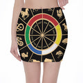 Chinese Zodiac Calendar Wheel Print Pencil Mini Skirt