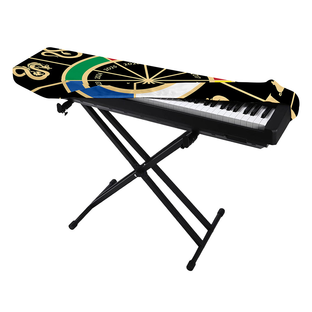 Chinese Zodiac Calendar Wheel Print Piano Keyboard Cover