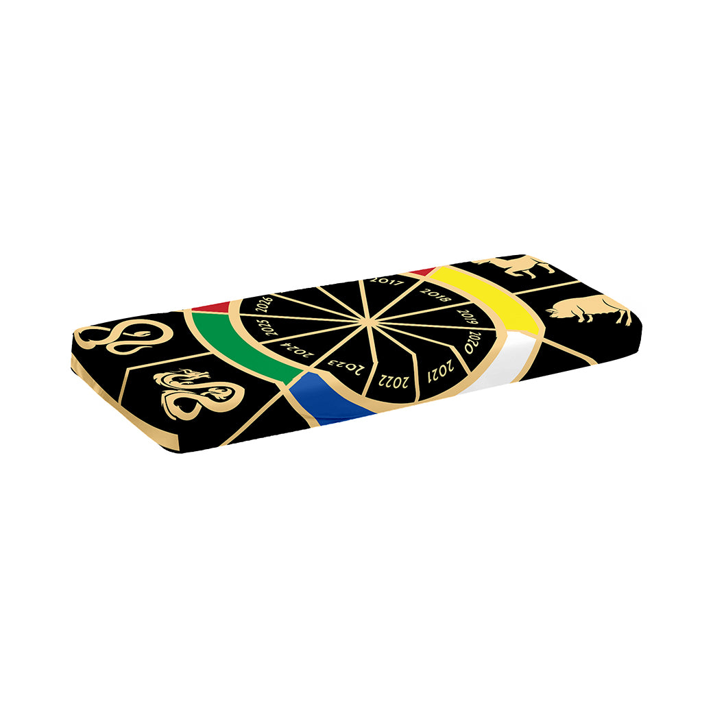 Chinese Zodiac Calendar Wheel Print Piano Keyboard Cover