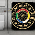 Chinese Zodiac Calendar Wheel Print Polyester Shower Curtain