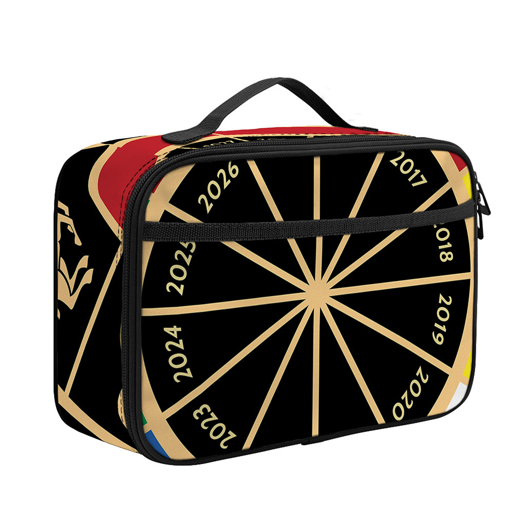 Chinese Zodiac Calendar Wheel Print Portable Lunch Bag