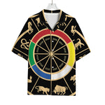 Chinese Zodiac Calendar Wheel Print Rayon Hawaiian Shirt