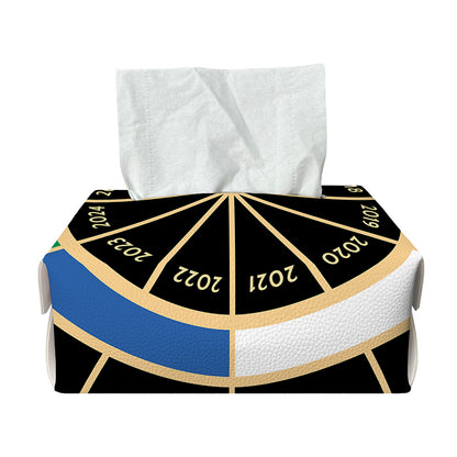 Chinese Zodiac Calendar Wheel Print Rectangle Tissue Box Cover