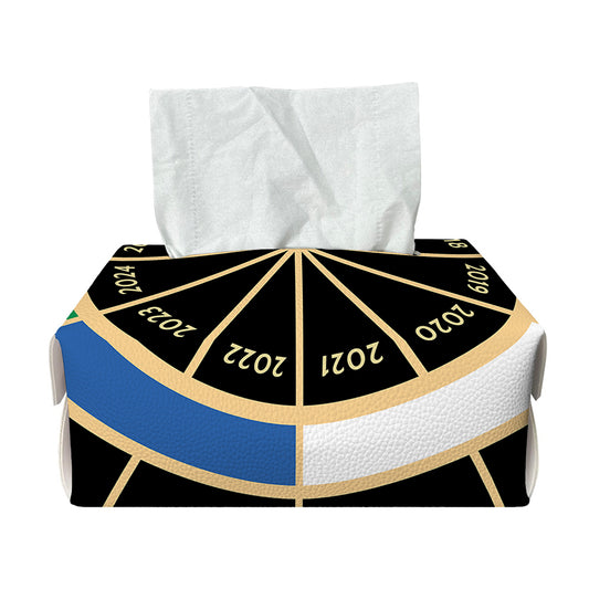 Chinese Zodiac Calendar Wheel Print Rectangle Tissue Box Cover